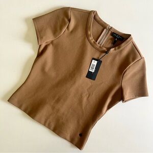 Rag & Bone Irina Ponte Crop T-Shirt Khaki Size XS NWT